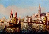 Trading Vessels In The Bacino Di San Marco, Venice by Joaquin Miro